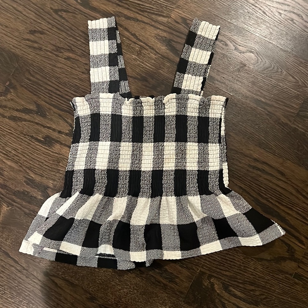 Peplum plaid tank top